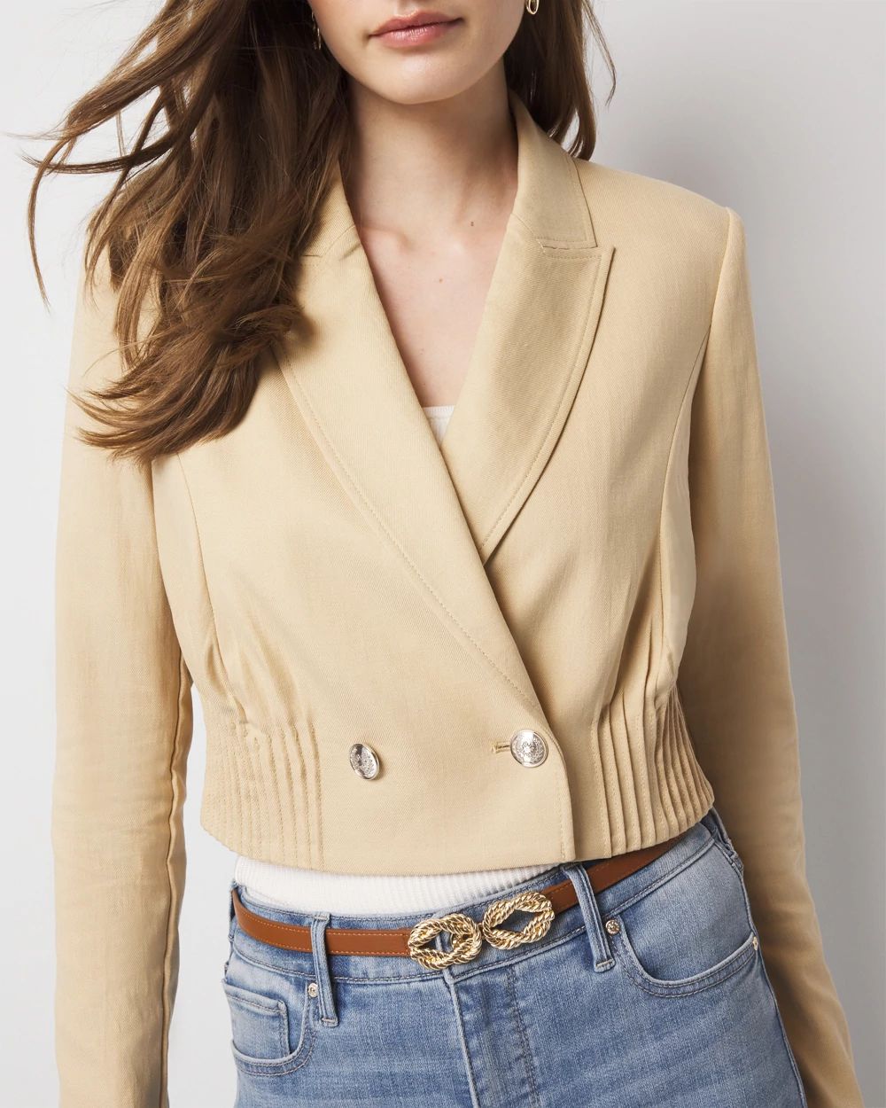 Cropped Double-Breasted Jacket | White House Black Market